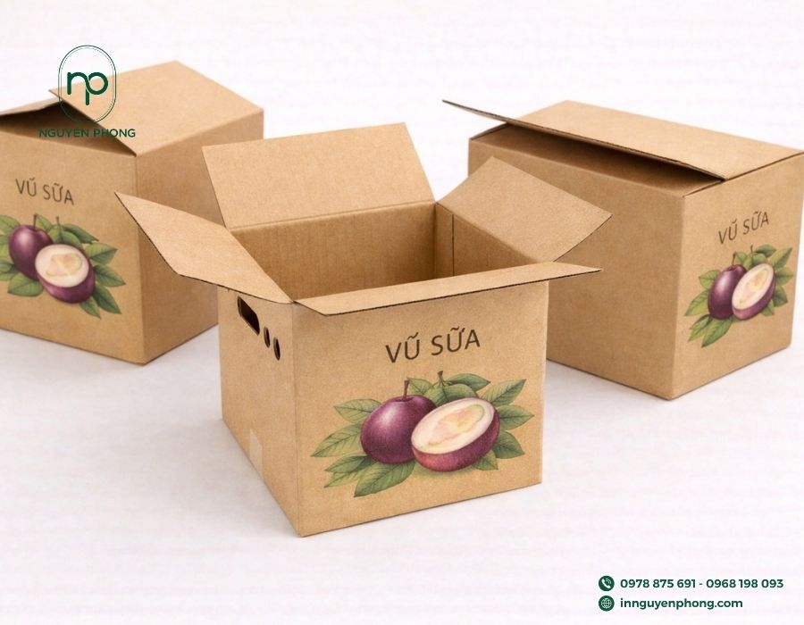 In thùng carton đựng vú sữa